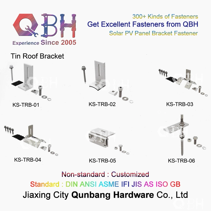 10%off Qbh Hot-Selling Standard & Customized General-Purpose PV Photovoltaic Bracket Tin Roof Aluminum Alloy Solar Bracket Fastener and Stamping Accessories